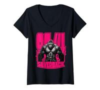 Donna 96.4% Abbigliamento Silverback Gym, body building, Strongman Maglietta con Collo a V