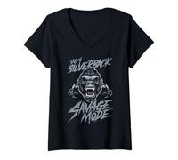 Donna 96.4% Abbigliamento Silverback Gym, Body Building, Strongman, Sava Maglietta con Collo a V