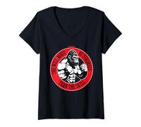 Donna 96.4% Abbigliamento Silverback Gym, body building, Strongman Will Maglietta con Collo a V