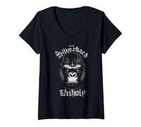 Donna 96.4% Silverback Abbigliamento palestra, body building, Strongman, Ape Maglietta con Collo a V