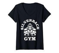 Donna 96.4% Silverback Abbigliamento palestra, body building, Strongman, Arms Maglietta con Collo a V