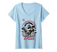 Donna 96.4% Silverback Abbigliamento Palestra, Body Building, Strongman, Maglietta con Collo a V