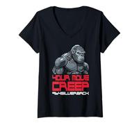 Donna 96.4% Silverback Abbigliamento Palestra, Body Building, Strongman, Maglietta con Collo a V