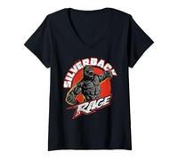 Donna 96.4% Silverback Abbigliamento palestra, body building, Strongman, Maglietta con Collo a V