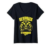 Donna 96.4% Silverback Abbigliamento Palestra, Body Building, Strongman, Maglietta con Collo a V