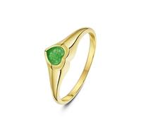 Donna 9ct Oro Giallo Romantico Anello Sigillo Giada a Cuore Fascia UK Marchio