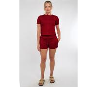 Donna a Costine con Bottoni Maglietta e Pantaloncini Set Lounge Molly Mae Estate