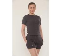 Donna a Costine con Bottoni Maglietta e Pantaloncini Set Lounge Molly Mae Estate