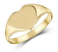 Donna a Forma di Cuore Anello Sigillo 9ct Oro Giallo UK Marchiato/Certificato