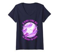 Donna A Girl Like Me is Hard to Find - Women Kids Unicorn Mother's Maglietta con Collo a V
