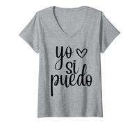 Donna A La Chingada Yo Si Puedo Latina Girl Power Chingona Latinx Maglietta con Collo a V
