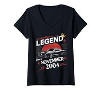 Donna A Legend Was Nas in November 2004 Fantastico Uomo Ragazzo Compleanno Maglietta con Collo a V