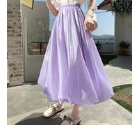 Donna a-Line Elastico Vita Alta Lucido Mezza Abito Fiore Erba Fairy Nuovo
