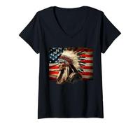 Donna A Meno Che i Tuoi antenati Non assomiglino a Questo Indiano Nativo Americano Maglietta con Collo a V