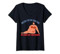 Donna A meno che non mi sieda sulla tua faccia il mio peso non è il tuo nuoto d'affari Maglietta con Collo a V