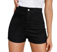 Donna a Vita Alta Elasticizzato Sexy Mini Jeans Pantaloncini Estate Hot