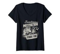 Donna A Volte la Motivazione Ti Trova Divertente Correre Motivazionale Maglietta con Collo a V