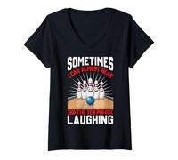 Donna A Volte riesco Quasi a Sentirli Ridere Maglietta con Collo a V
