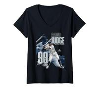 Donna Aaron Judge | Giocatori di baseball New York Y MLB | MLBAJU304N Maglietta con Collo a V