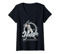 Donna Aaron Judge | Giocatori di baseball New York Y MLB | MLBAJU305N Maglietta con Collo a V