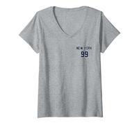 Donna Aaron Judge | Giocatori di baseball New York Y MLB | MLBAJU8004.W Maglietta con Collo a V