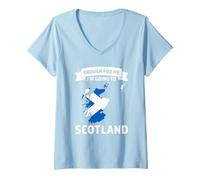 Donna Abbastanza per Me vado in Scozia Scozzese Maglietta con Collo a V