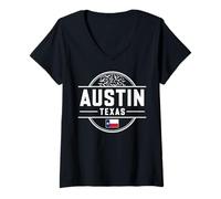 Donna Abbigliamento da Viaggio Austin City Skyline Texas Star Maglietta con Collo a V