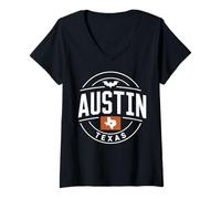 Donna Abbigliamento da Viaggio Austin City Skyline Texas Star Maglietta con Collo a V