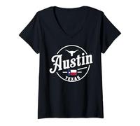 Donna Abbigliamento da Viaggio Austin City Skyline Texas Star Maglietta con Collo a V
