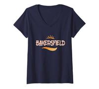 Donna Abbigliamento di strada a Bakersfield California Maglietta con Collo a V
