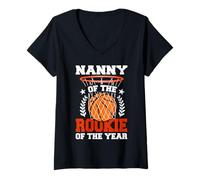 Donna Abbinamento a tema per il primo compleanno di Nanny Of Rookie Basketball Maglietta con Collo a V