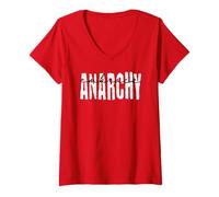 Donna Abbraccia Anarchy Freedom Spirit Rebel Maglietta con Collo a V