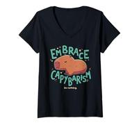 Donna Abbraccia Il capibarismo // Capibara, Fine del capitalismo Maglietta con Collo a V