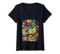 Donna ABCs 123s And Big Kid Dreams Back To School Teacher Maglietta con Collo a V