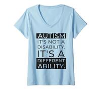 Donna Abilità Diverse Non Una disabilità Autismo ADHD Consapevolezza Maglietta con Collo a V