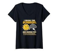 Donna Abito da Coppia I Bring The Sunshine She Brings The Thunder Maglietta con Collo a V