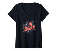 Donna Abito emblema Pretty in Danger Maglietta con Collo a V