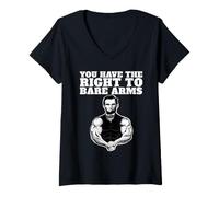 Donna Abraham Lincoln Bare Arms Hai Il Diritto di Nudo Maglietta con Collo a V