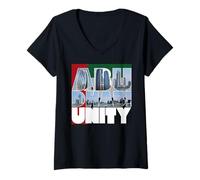 Donna Abu Dhabi Unity Camicia Maglietta con Collo a V