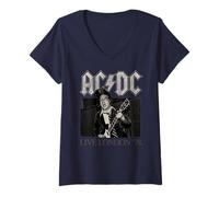 Donna AC/DC Live London 78 Classic Rock Tour Concerto Vintage Maglietta con Collo a V