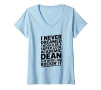 Donna Accademico Dean Pride University College Maglietta con Collo a V