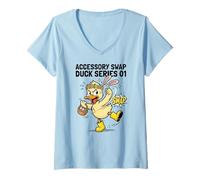 Donna Accessori Swap Duck Serie 01 Funny Easter Maglietta con Collo a V