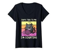 Donna Accogliente e misterioso Lavoro a Maglia all'Uncinetto Don't Talk to Me, STO contando Maglietta con Collo a V