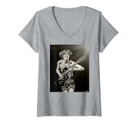 Donna ACDC Angus Young Lock Up Il Figlie Tour da Cazzo Barnatt Maglietta con Collo a V