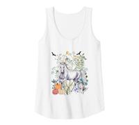 Donna Acquerello Bianco Halloween Cavallo Summerween Animali Wildlife Canotta