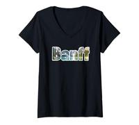 Donna Acquerello Lago Louise a Banff Maglietta con Collo a V