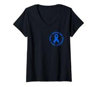 Donna Ad aprile indossiamo la consapevolezza della prevenzione degli abusi sui minori Blue Cool Maglietta con Collo a V