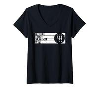 Donna Addestrato nella Trasmissione Manuale a 4 velocità di Arti Classiche Maglietta con Collo a V