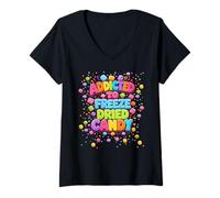 Donna Addicted alla CONGELAZIONE della Candy Livello Livello Maglietta con Collo a V