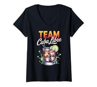 Donna Addio al nubilato Team Cuba Libre Cocktail per Bartender Maglietta con Collo a V
